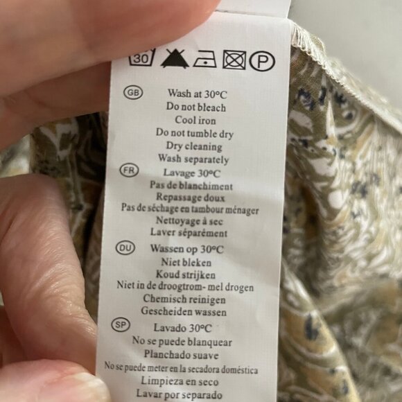 Anthropologie See U Soon 3/4 Slv Boat Nk Split V Cotton Floral Print Dress S/M - Picture 13 of 16